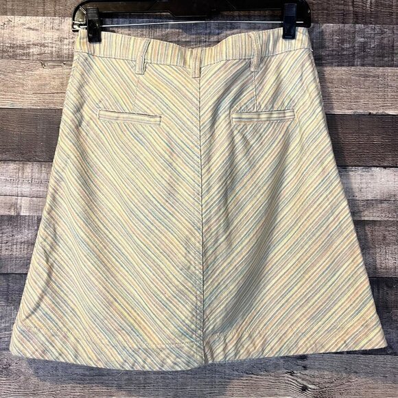 Anthropologie Pilcro and the Letterpress Button Front A-Line Stripe Skirt 6 Boho - Picture 2 of 7